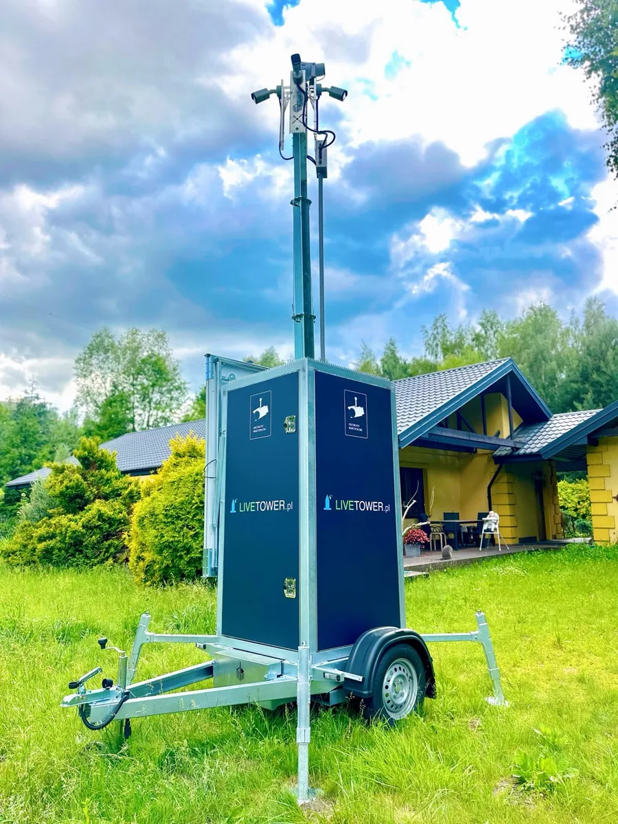 Wieża monitoringu LiveTower na placu budowy